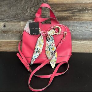 Nanette Lepore Niccola Dome Satchel Handbag Vegan Leather Fuchsia Pink Purse NWT